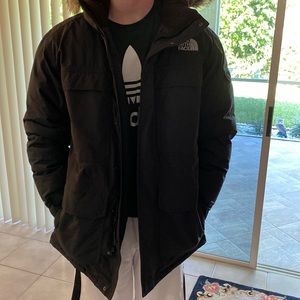 Large Northface Parka - Down Material - Black - Like New